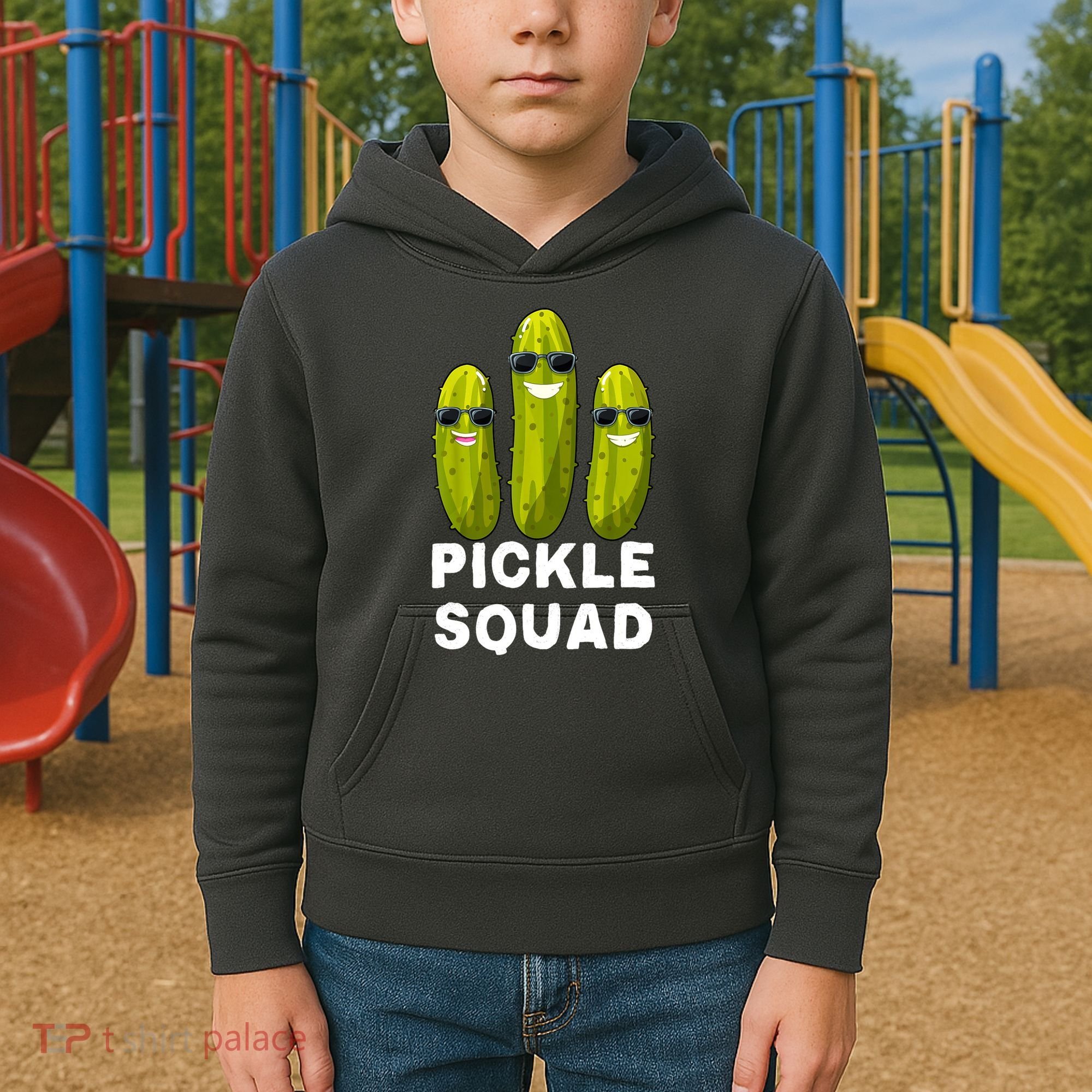 Cute Vegan Dill Pickle Costume Adult Pickle Squad Gift Kids Hoodie
