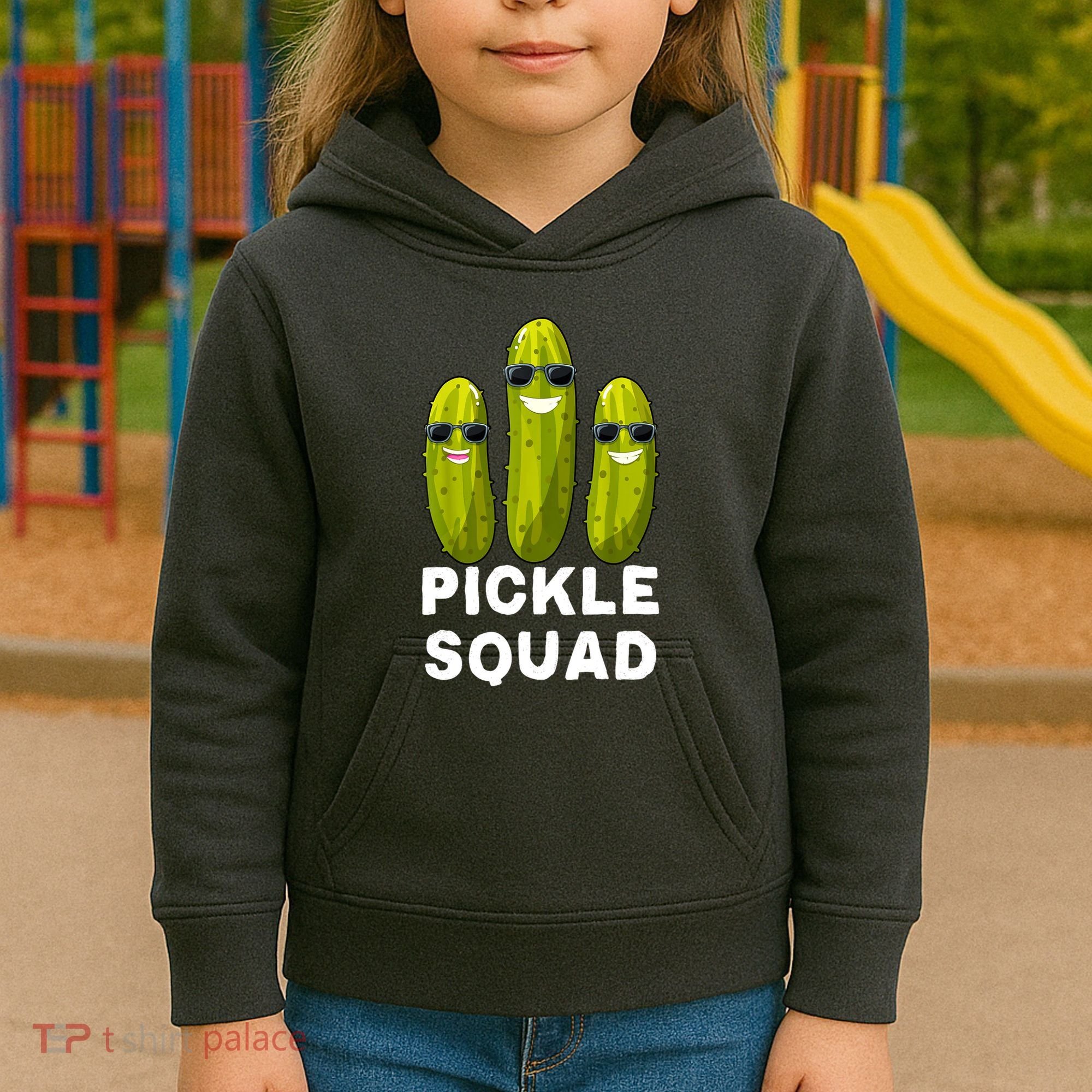 Cute Vegan Dill Pickle Costume Adult Pickle Squad Gift Kids Hoodie
