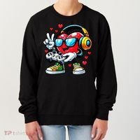 Cool Valentine's Day Gamer Heart Love Gaming Women's Sweatshirt thumb 0