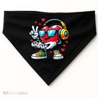 Cool Valentine's Day Gamer Heart Love Gaming USA-Made Doggie Bandana thumb 0