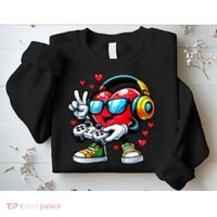 Cool Valentine's Day Gamer Heart Love Gaming Sweatshirt thumb 2