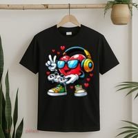 Cool Valentine's Day Gamer Heart Love Gaming T-Shirt thumb 2
