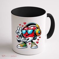 Cool Valentine's Day Gamer Heart Love Gaming Coffee Mug thumb 1