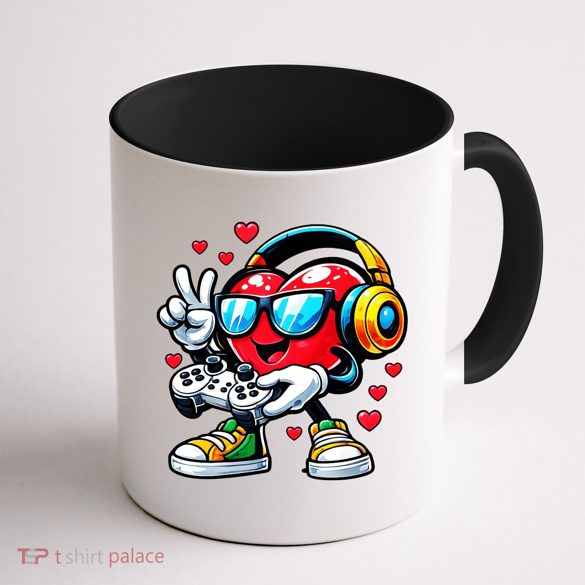Cool Valentine's Day Gamer Heart Love Gaming Coffee Mug