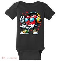 Cool Valentine's Day Gamer Heart Love Gaming Baby Bodysuit thumb 0