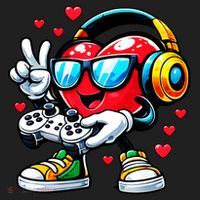Cool Valentine's Day Gamer Heart Love Gaming Hat thumb 2