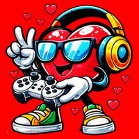 Cool Valentine's Day Gamer Heart Love Gaming Santa Hat thumb 1