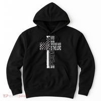 Christian Veteran Distressed American Flag Religious Hoodie thumb 0