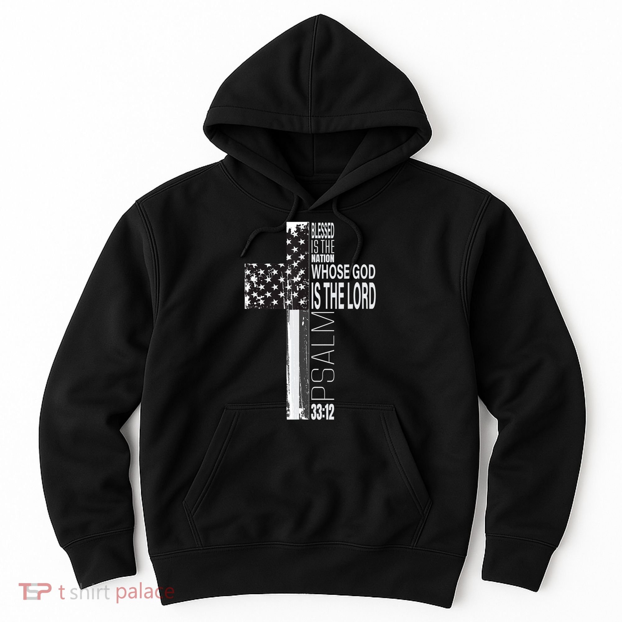Christian Veteran Distressed American Flag Religious Hoodie