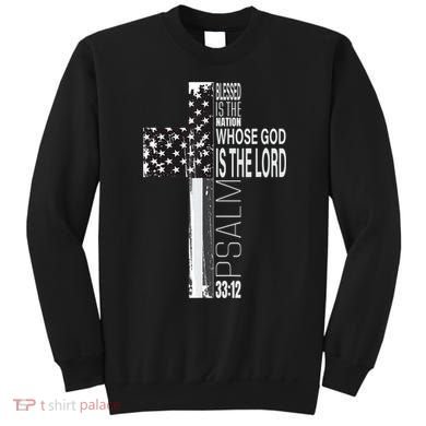 Christian Veteran Distressed American Flag Religious Sweatshirt