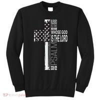 Christian Veteran Distressed American Flag Religious Sweatshirt thumb 0
