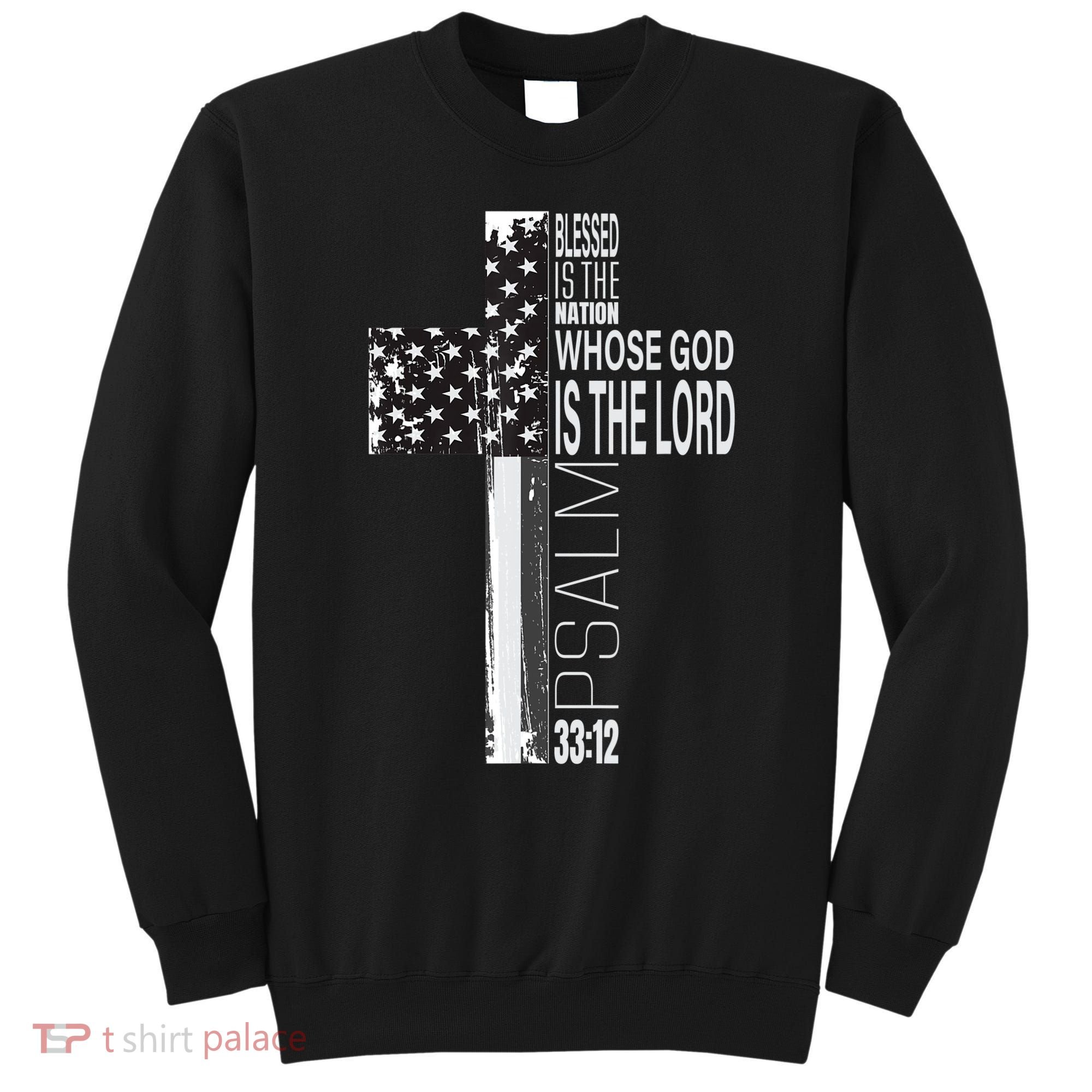 Christian Veteran Distressed American Flag Religious Sweatshirt