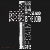 Christian Veteran Distressed American Flag Religious Button thumb 1