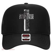 Christian Veteran Distressed American Flag Religious Hat thumb 0