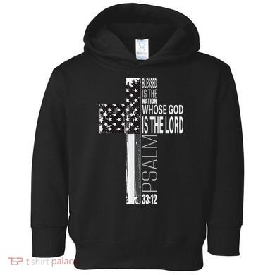 Christian Veteran Distressed American Flag Religious Toddler Hoodie