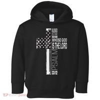 Christian Veteran Distressed American Flag Religious Toddler Hoodie thumb 0