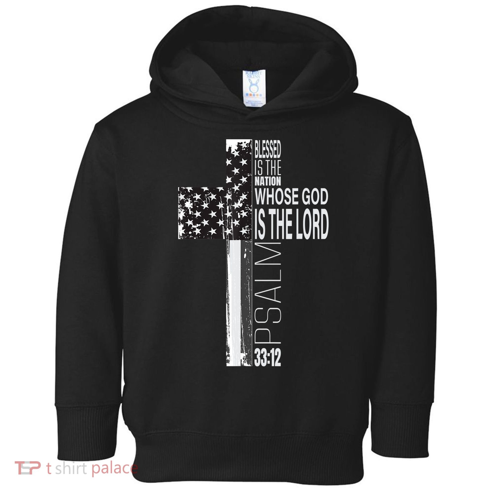 Christian Veteran Distressed American Flag Religious Toddler Hoodie