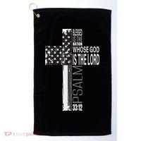 Christian Veteran Distressed American Flag Religious Golf Towel thumb 0