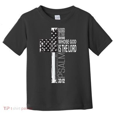 Christian Veteran Distressed American Flag Religious Toddler T-Shirt