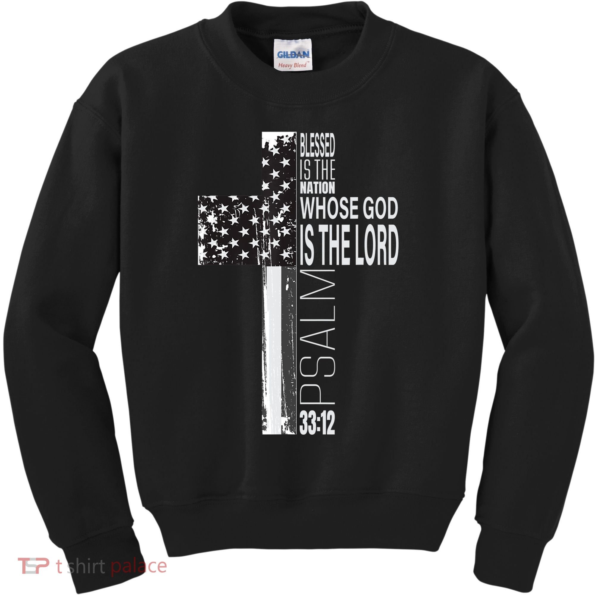 Christian Veteran Distressed American Flag Religious Kids Sweatshirt