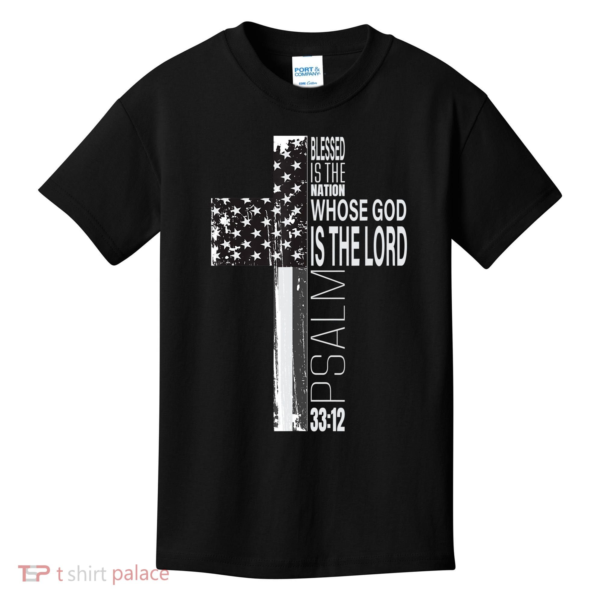 Christian Veteran Distressed American Flag Religious Kids T-Shirt