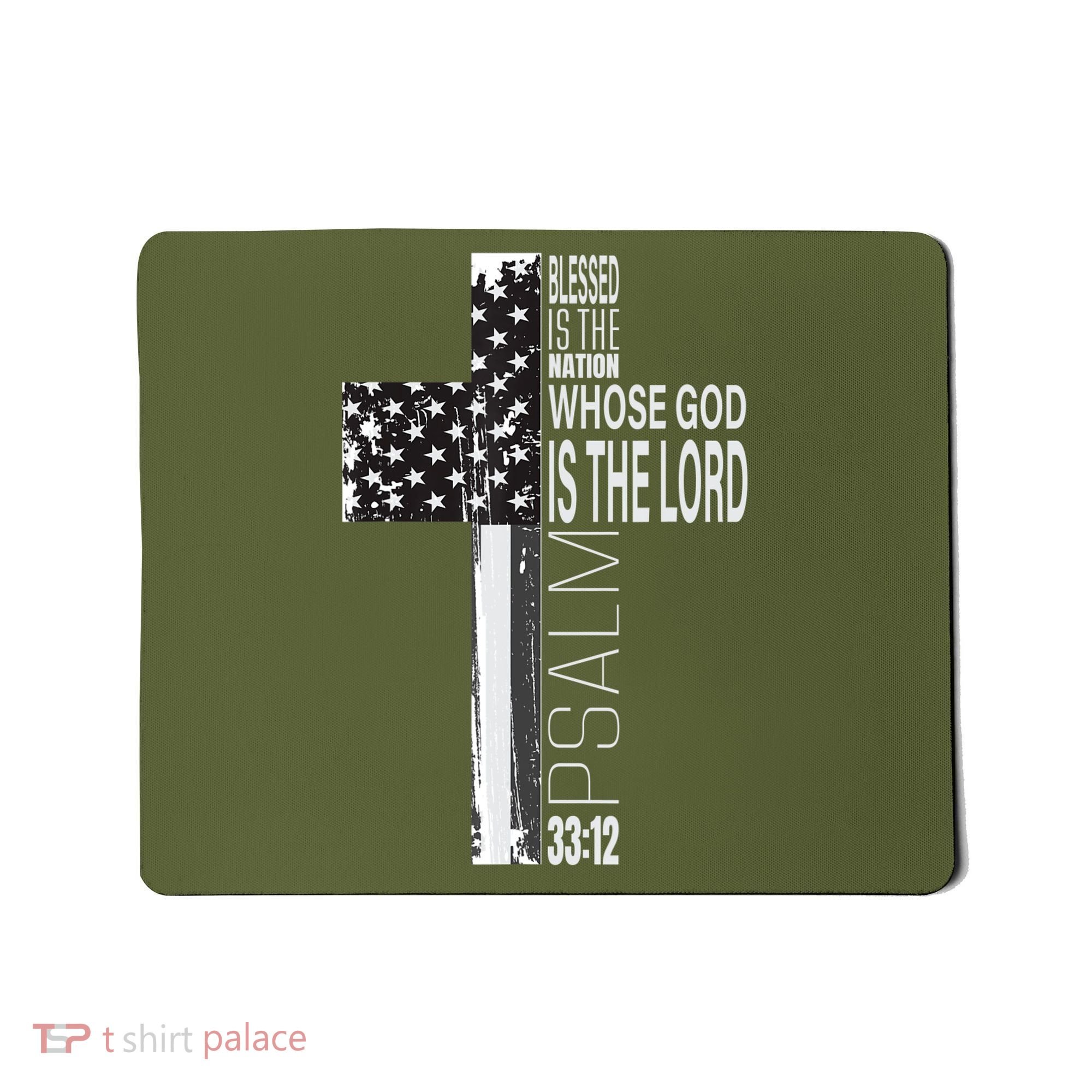 Christian Veteran Distressed American Flag Religious Mousepad