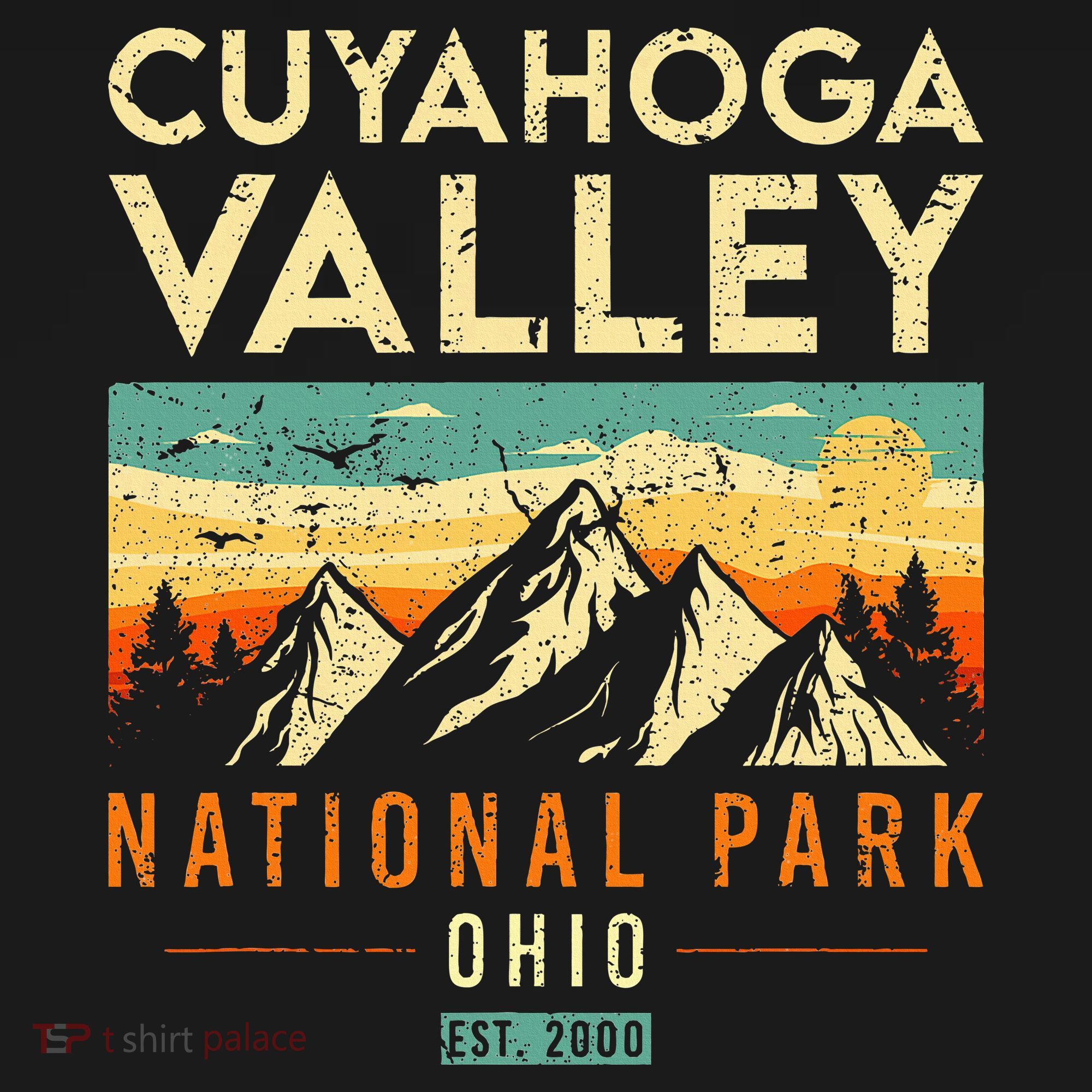 Cuyahoga Valley Est. 2000 Vintage Retro Ohio National Park T-Shirt