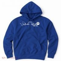 Cute Veterinarian Funny Gift Rainbow Paw Print Heartbeat Vet Tech Gift Hoodie thumb 0