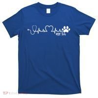 Cute Veterinarian Funny Gift Rainbow Paw Print Heartbeat Vet Tech Gift T-Shirt thumb 0