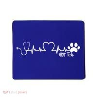 Cute Veterinarian Funny Gift Rainbow Paw Print Heartbeat Vet Tech Gift Mousepad thumb 0