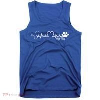 Cute Veterinarian Funny Gift Rainbow Paw Print Heartbeat Vet Tech Gift Tank Top thumb 0