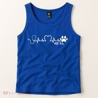 Cute Veterinarian Funny Gift Rainbow Paw Print Heartbeat Vet Tech Gift Tank Top thumb 2