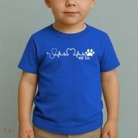 Cute Veterinarian Funny Gift Rainbow Paw Print Heartbeat Vet Tech Gift Toddler T-Shirt thumb 2