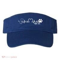 Cute Veterinarian Funny Gift Rainbow Paw Print Heartbeat Vet Tech Gift Visor thumb 0