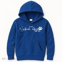 Cute Veterinarian Funny Gift Rainbow Paw Print Heartbeat Vet Tech Gift Kids Hoodie thumb 0