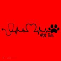 Cute Veterinarian Funny Gift Rainbow Paw Print Heartbeat Vet Tech Gift Santa Hat thumb 1