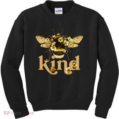 Cute Vintage Floral Bee Kind Kids Sweatshirt