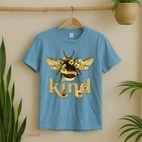 Cute Vintage Floral Bee Kind T-Shirt thumb 2