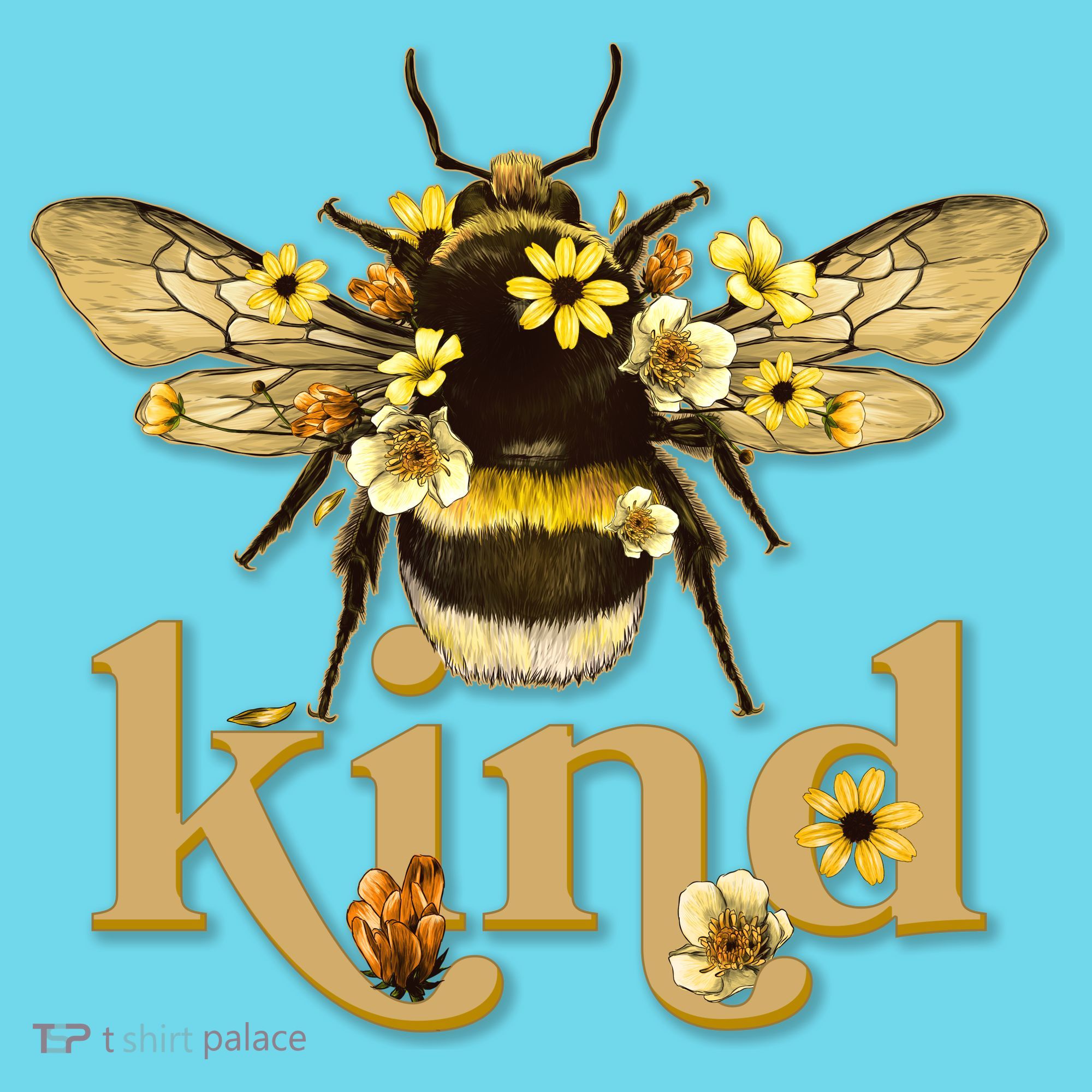 Cute Vintage Floral Bee Kind T-Shirt