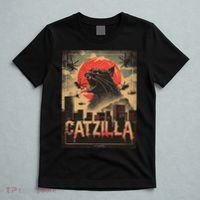 Catzilla Vintage Funny Cat Japanese Sunset Kitten Lover T-Shirt thumb 5