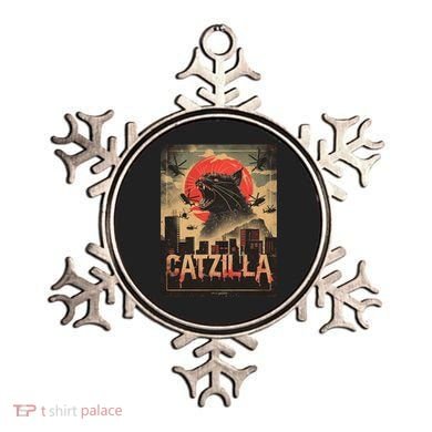 Catzilla Vintage Funny Cat Japanese Sunset Kitten Lover Ornament