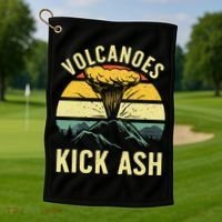 Cool Volcano For Men Women Kids Volcanic Ash Volcano Lover Golf Towel thumb 1