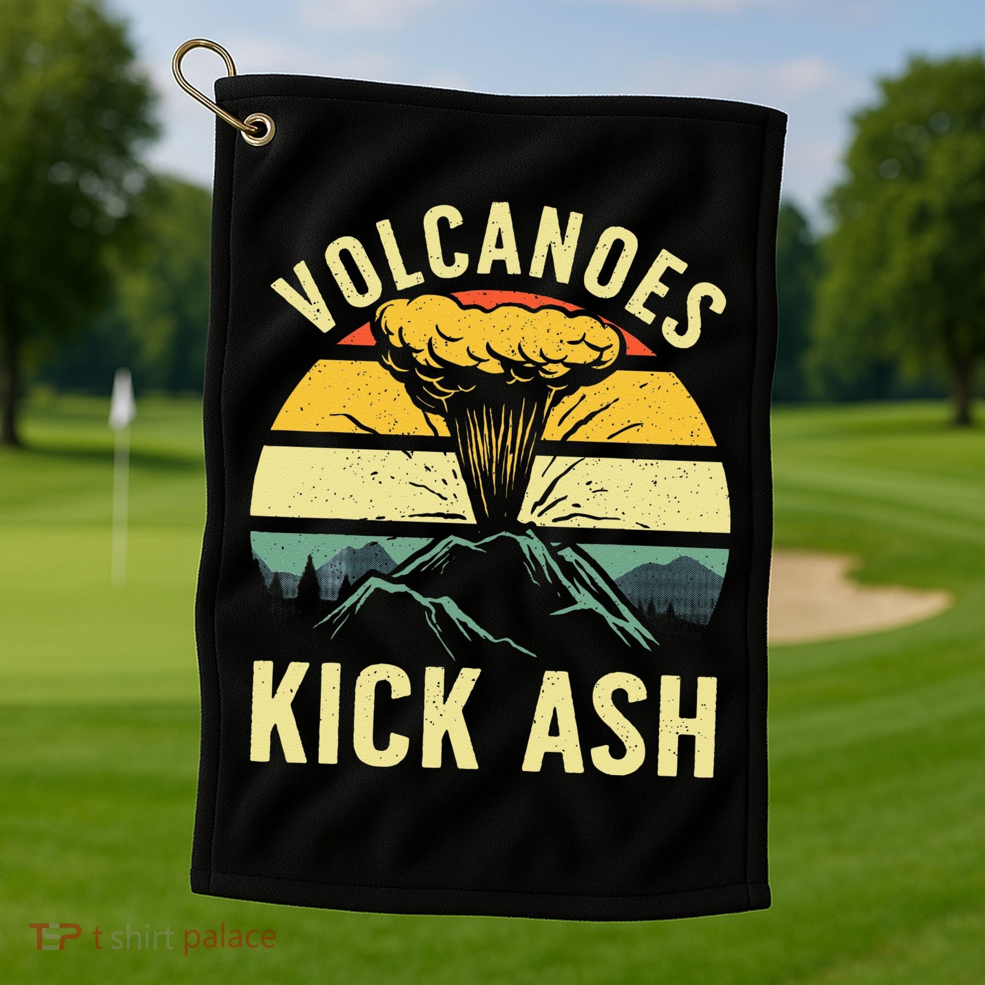 Cool Volcano For Men Women Kids Volcanic Ash Volcano Lover Golf Towel