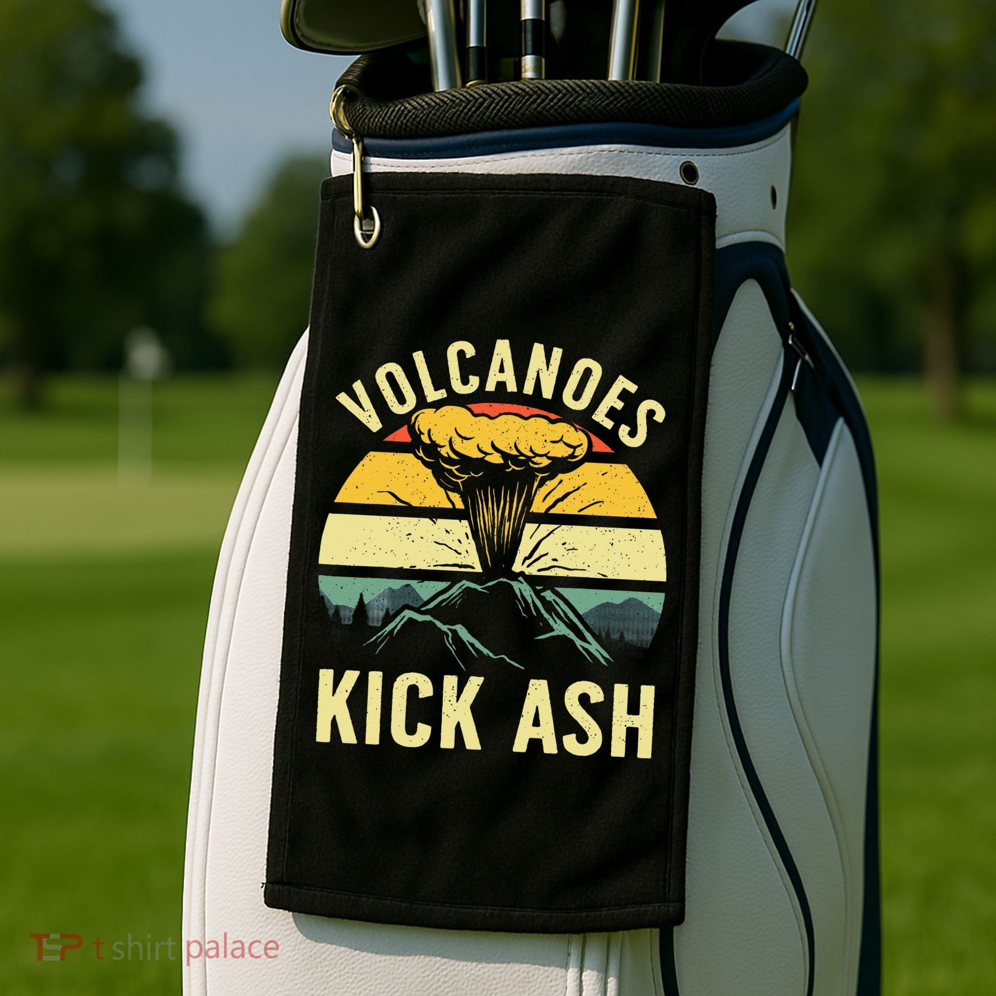 Cool Volcano For Men Women Kids Volcanic Ash Volcano Lover Golf Towel