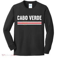 Cabo Verde Flag National Pride Kids Long Sleeve Shirt thumb 0
