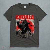 Catzilla Vintage Funny Cute Cat Art Japanese Sunset Kitten Kitty T-Shirt thumb 5