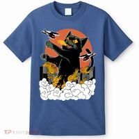 Catzilla Vintage Funny Cute Cat Art Japanese Sunset Kitten Lovers T-Shirt thumb 0