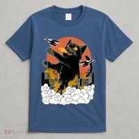 Catzilla Vintage Funny Cute Cat Art Japanese Sunset Kitten Lovers T-Shirt thumb 4