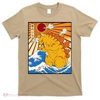 Catzilla Vintage Funny Cute Cat Art Japanese Sunset Gift T-Shirt thumb 0