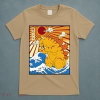 Catzilla Vintage Funny Cute Cat Art Japanese Sunset Gift T-Shirt thumb 5